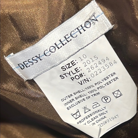 Dessey Collection Elegant Formal Brown Strapless Dress Size 10 Prom Wedding - Picture 8 of 13